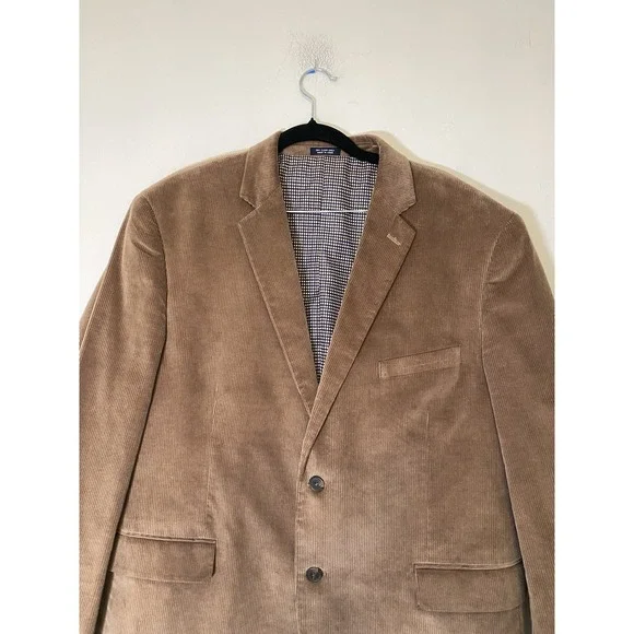 Mens Saddlebred 44S Brown Corduroy Blazer Sport Coat Cotton 2 Button Preppy - Picture 4 of 14